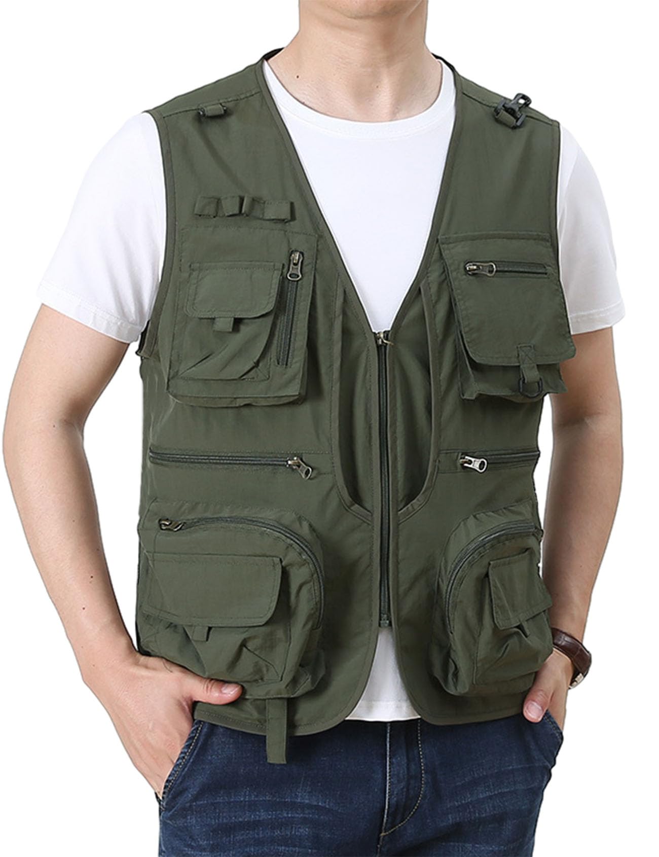 Flygo Men's Fishing Vest Summer Outdoor Lightweight