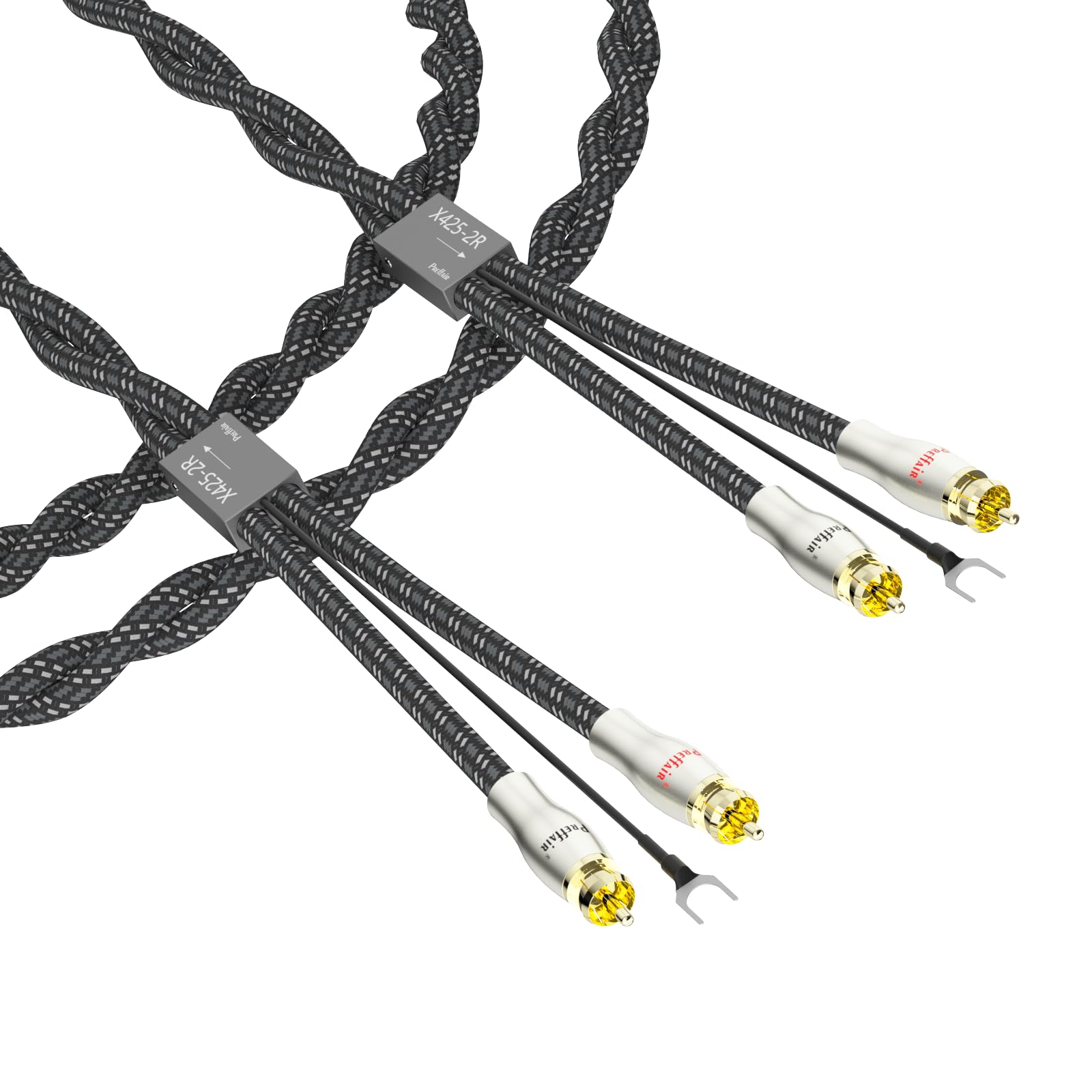 Photo 1 of Preffair 1.5M/5FT High End Turntable RCA Cable with Ground Cable Gold Plated Dual RCA Connectors Stereo Interconnecting Wire for Phono Preamp, Record Player, Amplifier