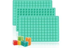 3Pack Square Silicone Candy Molds,126- Cavity Non-Stick Mini Gummy Mold for Caramel,Hard Candy,Ice Cube,Chocolate,Ganache