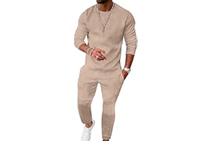 UOUA Mens 2 Piece Sweatsuits Set Long Sleeve Sweatshirt Jogging Sweatpants Tracksuits Outfits