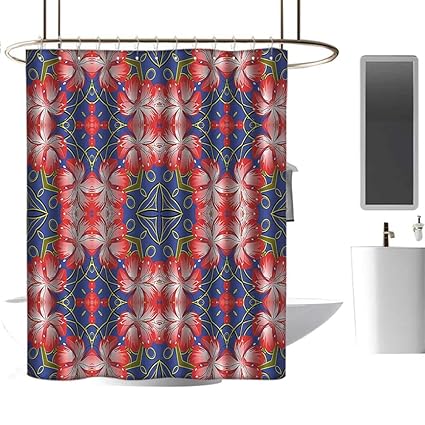 Amazon Com Shower Curtains Floral Blooms Pattern On Diamond