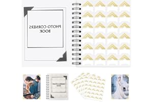 GOONAVI 10 Sheets 240 PCS Shiny Gold Acid-free Photo Corners Notebook, Self-Adhesive Photo Corners for DIY Photo Album Journal, Photo Corner Stickers for Trip Journal Memory Book