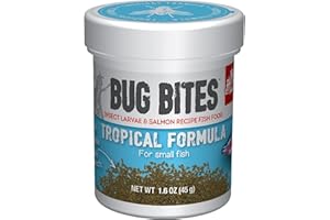 Fluval Bug Bites Tropical Fish Food, Small Granules for Small to Medium Sized Fish, 1.6 oz., A6577