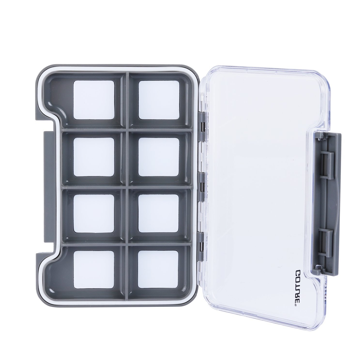 Goture Magnetic Waterproof Fly Fishing Box - High Strength ABS Transparent Lid Fly/Hook Box - Grey