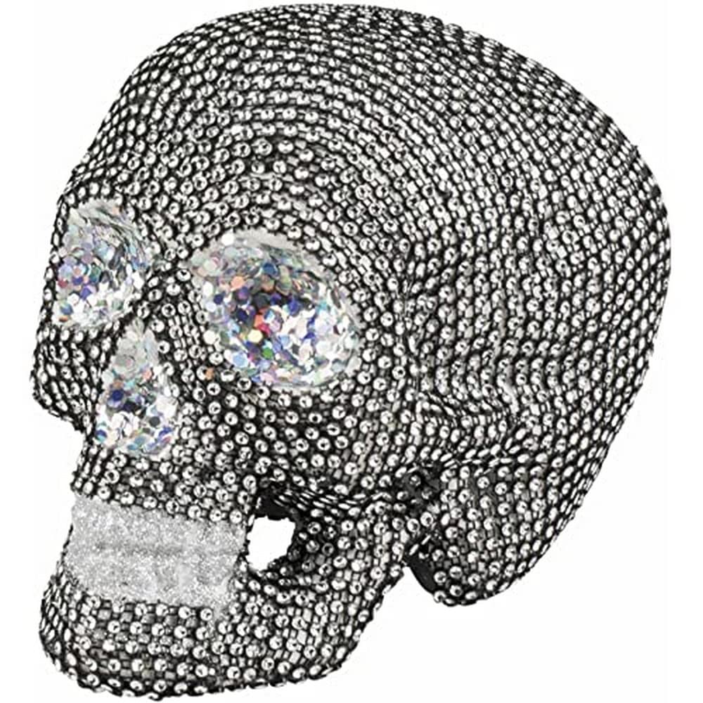 Boland Decoration Skull – Glitter Sugar Skull Sparkle, 19x15 CM – Perfect for Halloween, Day of the Dead, and Themed Events