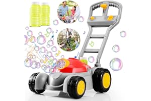 Sitodier Lawn Mower Bubbles Toddler Toys - Kids Bubbles Machine Outdoor Toys Games, Bubble Mower Push Toy Outside Toys with L