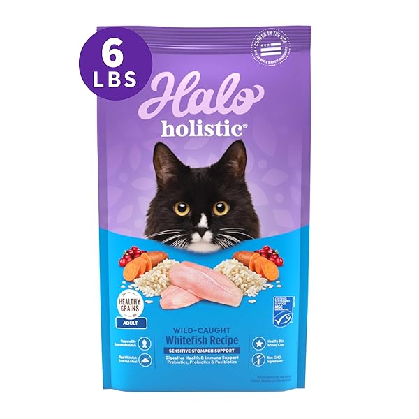 HALO HOLISTIC CAT FOOD WILD CAUGHT WHITEFISH FORMULA,...