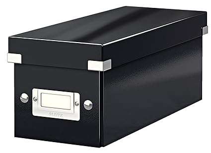 Leitz CD Aufbewahrungsbox, Schwarz, Mit Deckel, Click & Store, 60410095