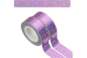 2Roll Prism Tape, Decorative Tape for Crafts, Light Purple
