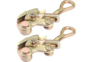 2 PCS Cable Grip Steel Wire Puller 1 Ton - 2210lb Pulling Load Cable Puller Tool for Wire Rope, Widely Used-Suitable for all Kinds of Steel Cables and Cables, by GENHAKON.