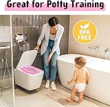 Maliton Potty Training Toilet Seat for Baby Girls Pink Owl Foldable Travel view 6