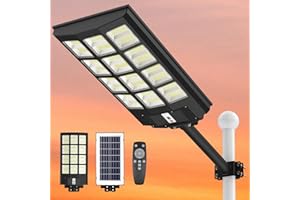 iMaihom 1200W Solar Street Lights Outdoor, 1200000LM 6500K LED Street Light, IP66 Solar Power Light with Remote Control, Dusk to Dawn Security Light with Motion Sensor for Garden,Yard,Road,Parking Lot