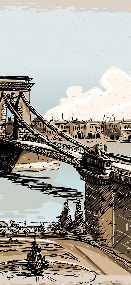 PeelitStickit Art Drawing, Buildings and Cities Wallpaper Design, Wall Mural ID-018, vinyl