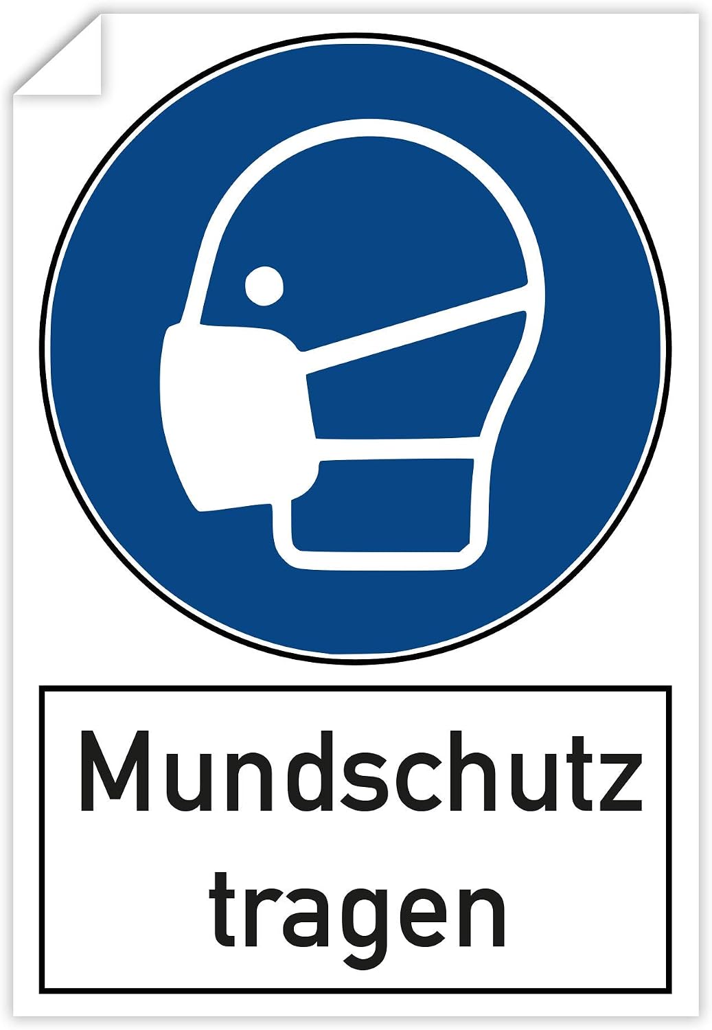Hygiene-Aufkleber „Mundschutz Tragen + Hände Desinfizieren“ – 3 Stück, 30x20 Cm, Mehrsprachig