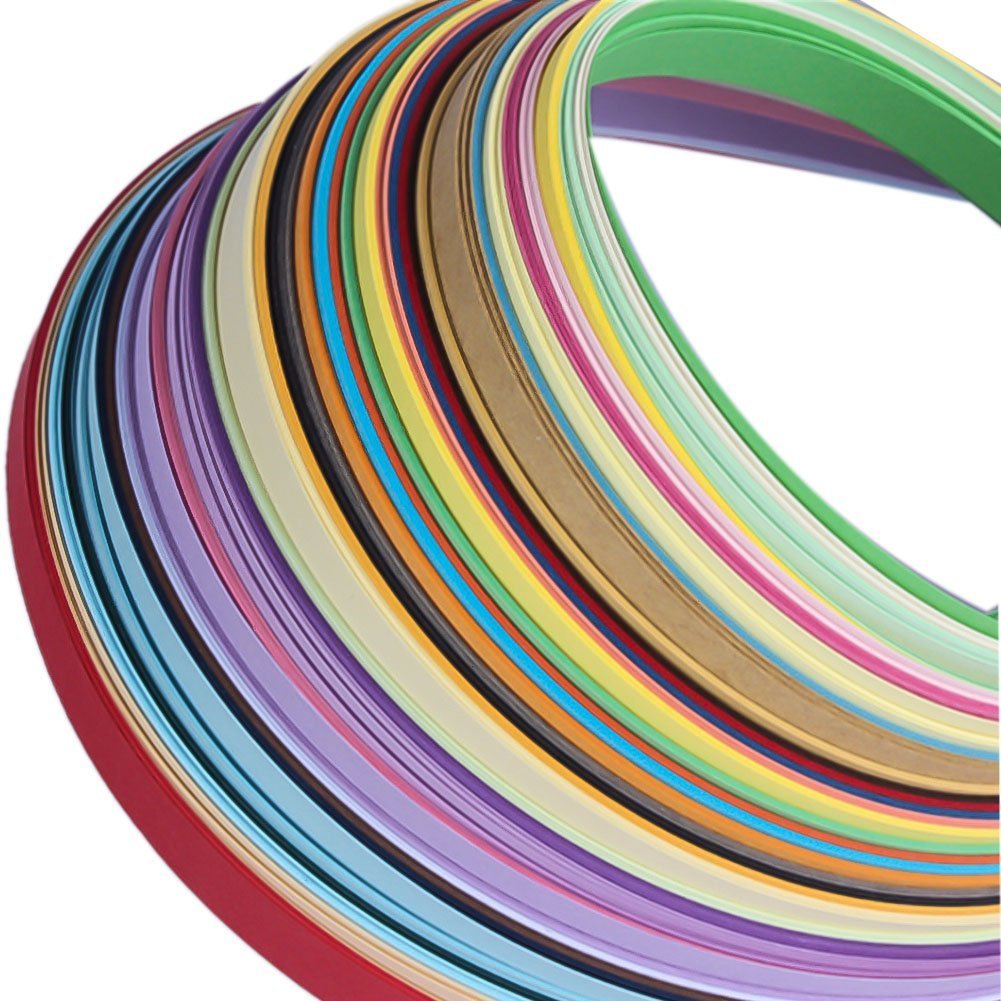 Ciaoed 720 pcs Paperolles für Quilling, Papier Quilling DIY Craft Kit, 36 Farben, Breite von 3mm 5mm 7mm 10mm Jede Größe 180 Stück und Länge von 54cm (doppelseitig) für Quilling für DIY Craft