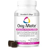 Breeder's Edge Oxy Mate Dog Prenatal Vitamins, Soft Chews, 60ct Med/Lg Dog | Iron, Folic Acid &amp; Zinc, Supplement Supports Healthy Pregnancy, Red Blood Cell Formation, Uterine Health &amp; Developing Litters