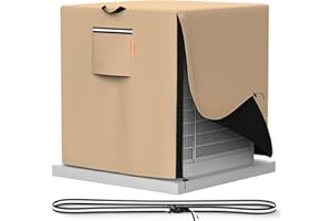 Air Conditioner Cover for Outside Units, Winter AC Condenser Cover with Drawstring and Buckle,Waterproof Heavy Duty Outdoor S