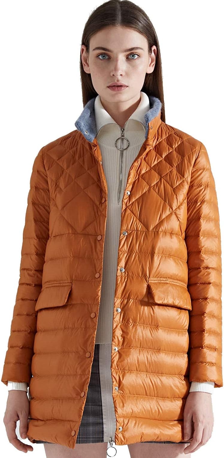 CHERRY CHICK Womens Light Weight Long Puffer Down Parka Jacket
