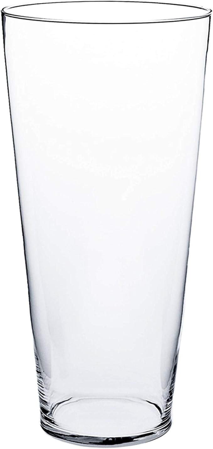 INNAGlas Conical glass vase CONNY, transparent, 16"/40cm, Ø 6 / 15cm Flower vase/Glass vase