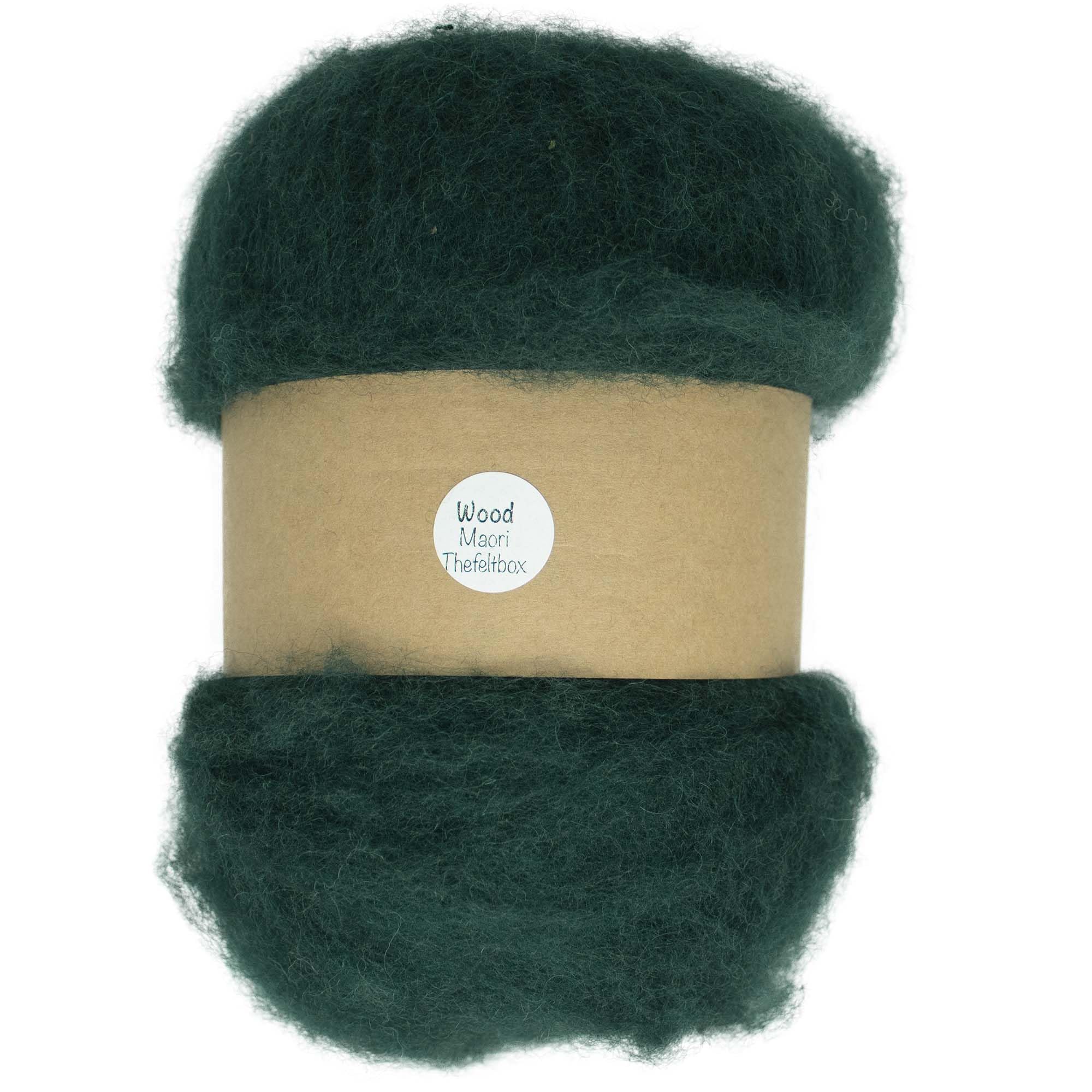 Needle Felting Wool 100g – Carded Batt for Needle & Wet Felting, Core & Finish – Maori DHG – Wood