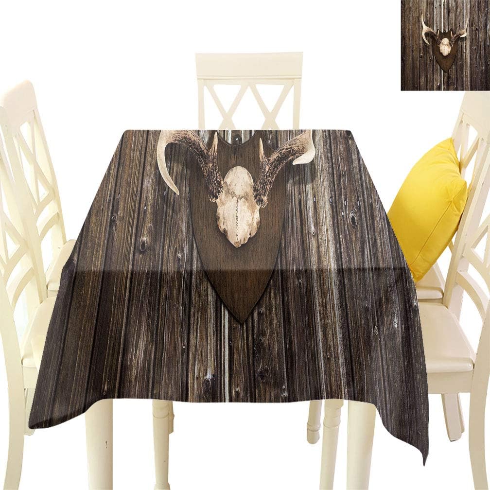 Sunxdeco Antler Decor Square Tablecloths, Rustic Home