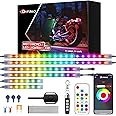 6Pcs Motorcycle Led Underglow Kit with DITRIO APP & 2 RF Remote Control,Motorcycle RGB Lights with Brake Turn Signal, Dual Zone,12V Waterproof Pixelglow Effects for Motorcycles, Golf Carts, ATVs, UTVs