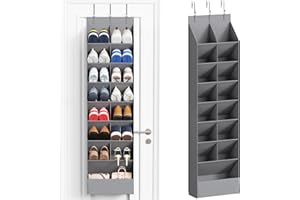 Lifewit Hanging Shoe Storage with Deep Pockets, Over the Door Shoe Organisers Holds 16 Pairs, 8 Layers Holder for Closet Door