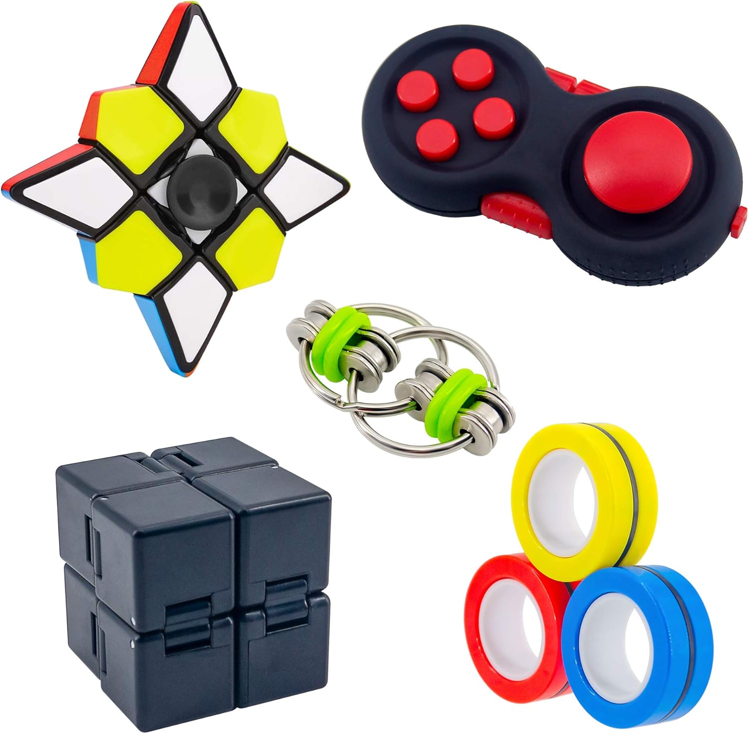 Online Fashion Shopping Fidget Toy Set Includes Infinity Cube Magnetic Fidget Rings Fidget Pad Cube Flippy Chain Spinner Cube Handheld Fidget Toys For Adults Kids Adhd Add Anxiety Autism Stress And Anxiety