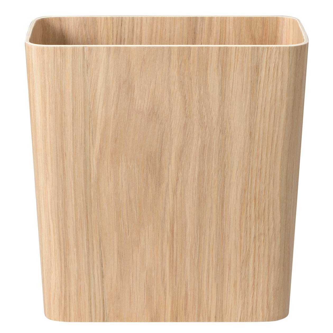 Muji Oakwood Dust Bin with Wire Frame Square, 28.5 cm Width x 15.5 cm Depth x 30.5 cm Height โ image 1