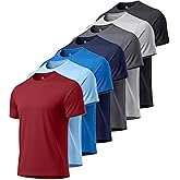 ZITY 7 Pack T-Shirts for Men Rashguard UPF 50+ Athletic Workout Tee Shirt Sun Protection Fast Dry Moisture Wicking Swim Shirt