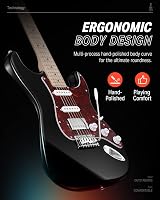 Donner 39" Electric Guitar DST-152B HSS Coil Split Kit with Amp Bag view 3