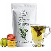 The French Touch Thyme Leaf Tea ORGANIC | 2.0g x 30 Pyramid Bags | 100% Certified USDA Organic | Plant based tea bags | Select Premium Tea (Thyme Leaves) | Caffeine-free