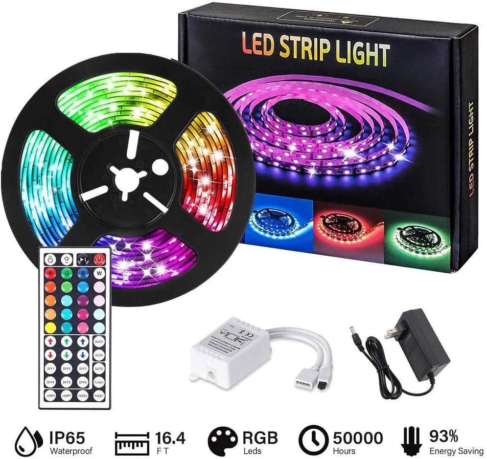 Led Strip Lights 16.4 FT/5M, Flexible Color Changing RGB Led Light