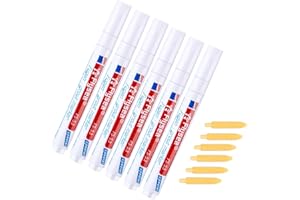 ABOAT Grout Pen White Grout Repair Marker with Replacement Nib Tip to Restore the Look of Tile Grout Lines (6, White)