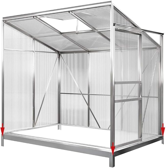 Deuba Beistell Aluminium Gewachshaus 3 65m Mit Fundament 192x127cm Treibhaus Gartenhaus Fruhbeet Pflanzenhaus Amazon De Garten