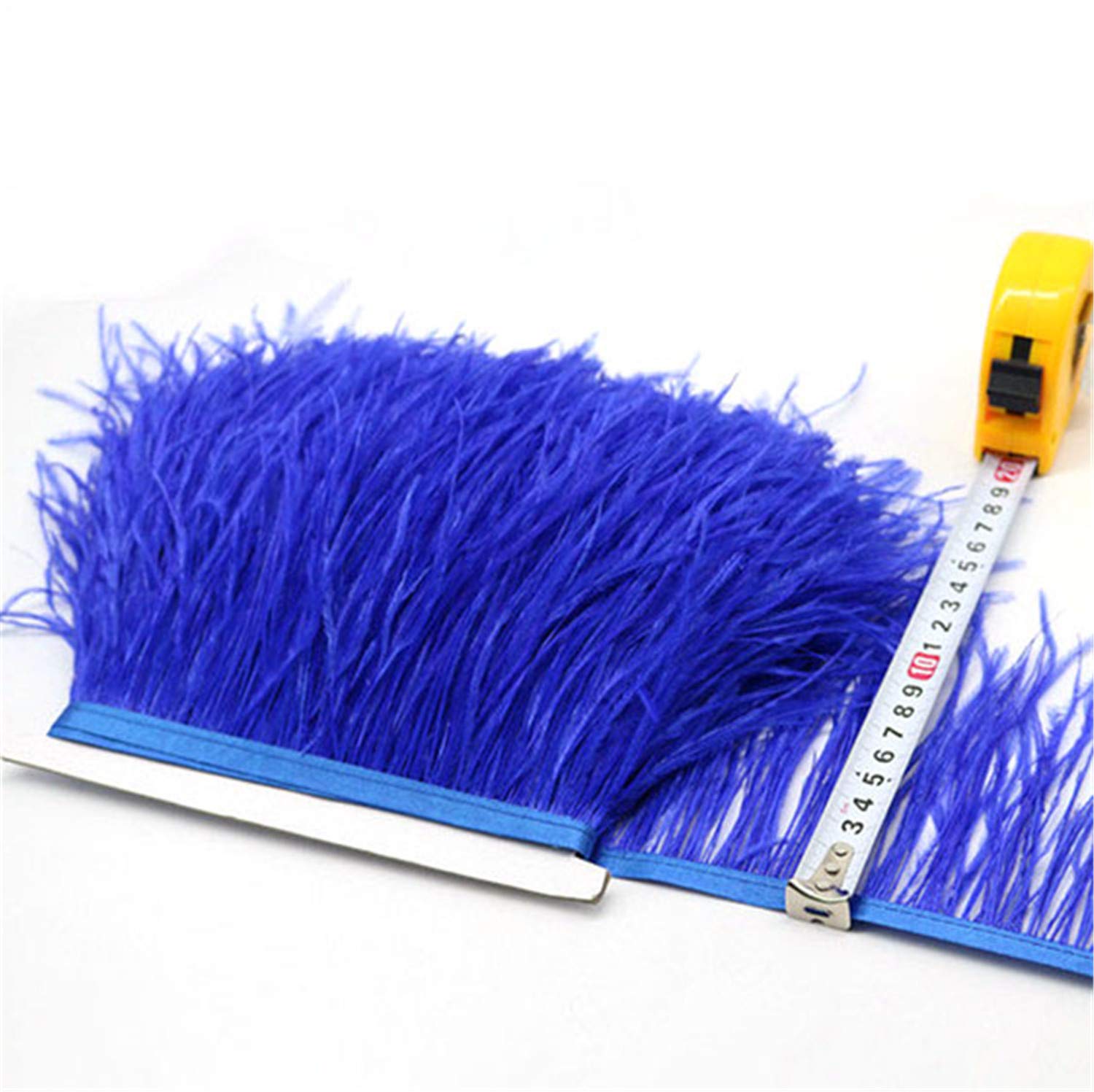36 Colours Quality Ostrich Feather Trimming Fringe for Millinery Craft Dress Making (Royal,2 Meters)