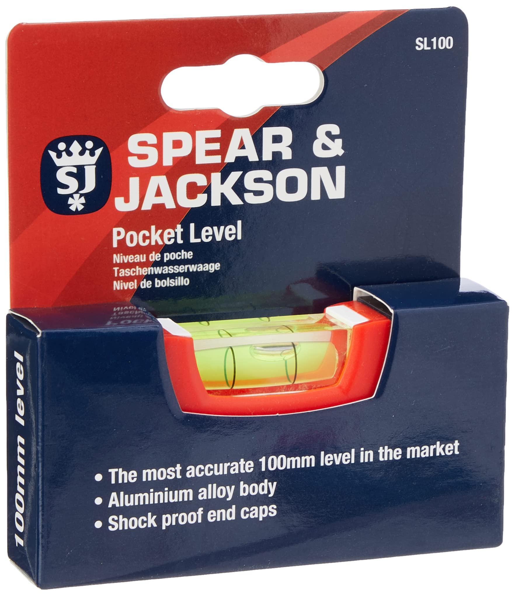 Spear & Jackson SL100 100mm (4") Pocket Spirit Level