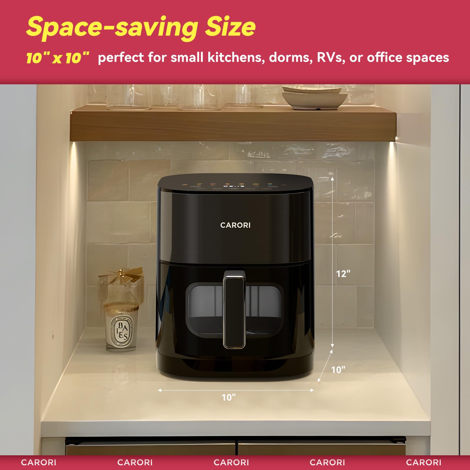 Freidora de aire 14 en 1 con ventana de visualización, gran capacidad de 6 cuartos, crujiente máxima de 392 ℉, freidora de aire sin filtración de doble calentamiento, hornear, asar, deshidratar, recalentar, comidas rápidas e incluso fáciles de 1700 W, canasta antiadherente apta para lavavajillas