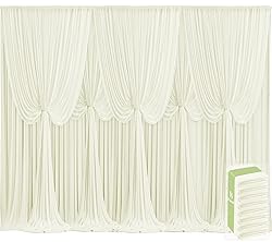 8 Panels Ivory Backdrop Curtains for Wedding Party