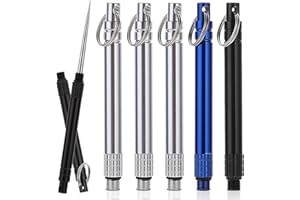 Giantree 6 PCS Portable Toothpicks, Metal Titanium Toothpicks, Reusable Toothpicks, Pocket Toothpicks with Keychain Dental Picks Tea Tree Toothpicks Fruit Toothpicks for Travel Picnic Camping