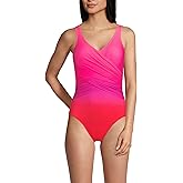 Lands' End Women's SlenderSuit Wrap One Piece Swimsuit