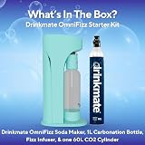 DrinkMate OmniFizz Sparkling Beverage Maker Arctic Blue 1L Bottle 60L CO2 view 6