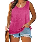 Plus Size Tank Tops for Women Summer Sleeveless Scoop Neck T-Shirts Tops Casual Tees Tunics Shirts