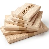 300 Pcs Natural Wooden Popsicle Sticks - Yedoler Ice Cream Sticks for DIY Crafts, Eco-Friendly Craft Sticks Ice Pop Making, Classroom Art Projects, 3 Mixed Sizes (Wooden)