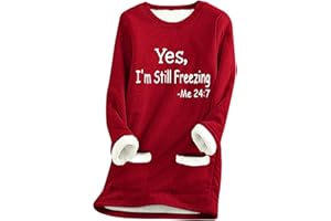DOLKFU Womens Funny Letter Print Sweatshirts Long Sleeve Sherpa Fleece Lined Pullover Tops Casual Winter Warm Sweatshirt