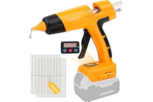 YUTESIRI Cordless Hot Glue Gun for 20V Max Battery,100W Hot Air Gun with LCD Digital Display,Temperature adjustable for Arts & Crafts & DIY with 20PCS 0.43" Glue Sticks (Battery Not Included)