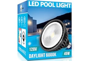 Wiyifada LED Pool Light Bulb,45W 120V 6000K Daylight White LED Pool Lights for Inground Pool，E26 Base Swimming Pool Light Bulb Replacement for Pentair Hayward（Not 12V）