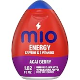 mio Energy Liquid Water Enhancer, Acai Berry, 1.62 fl oz | 90 mg Caffeine per Serving for Energy, Control Caffeine &amp; Flavor with a Squeeze, a Portable Water Enhancer for On-the-Go