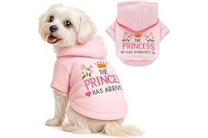 ABRRLO Small Dog Hoodie Clothes Cute Pink Princess Fleece Dog Sweater for Small Dogs Cats Girl Warm Puppy Sweatshirt with Leash D Ring Fall Winter XS Pet Outfits Chihuahua Yorkie Shihtzu(Pink,S)