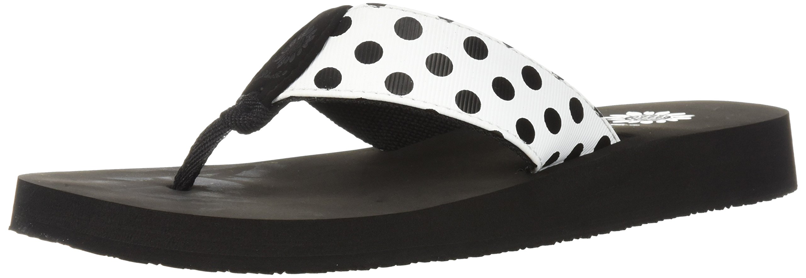 yellow box multi color flip flops